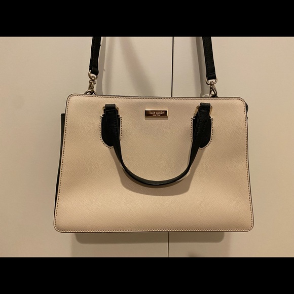 Kate Spade Laurel Way Reese Satchel & Crossbody Bag in Cream/Black - Picture 2 of 6